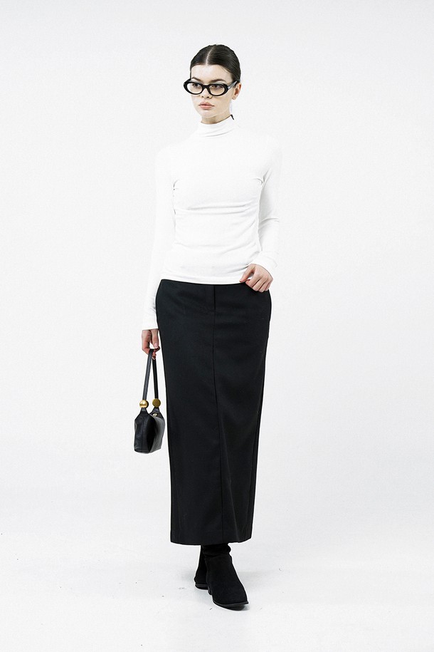 CHANCE'S NOI FOR WOMEN - 터틀넥 - [for Women] Slit Ribbed Half Turtleneck - White /W244TP03WH