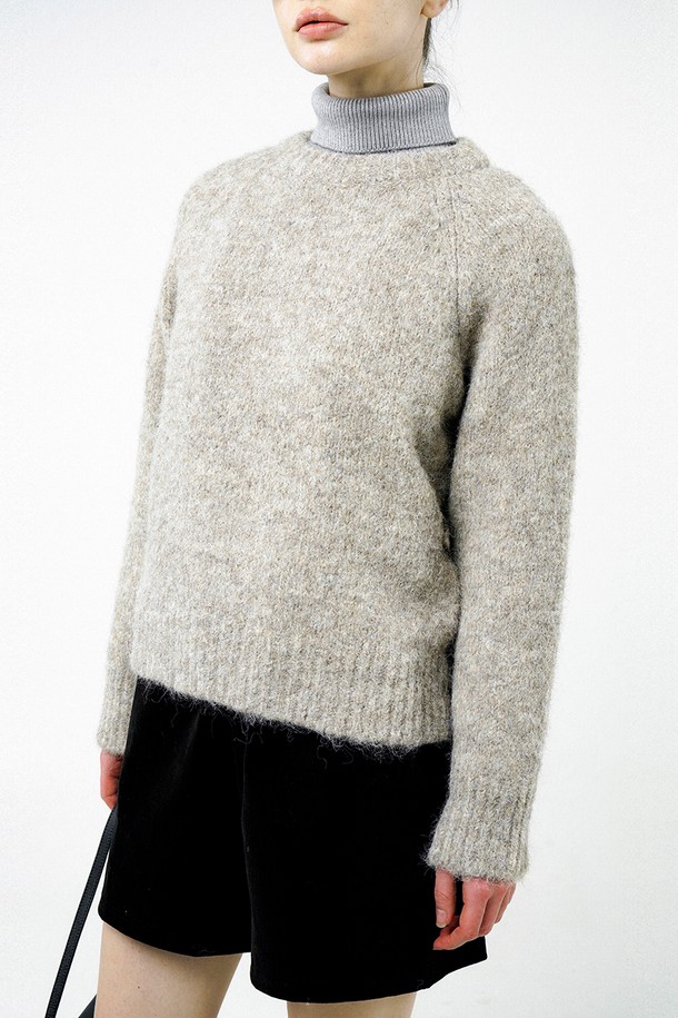 CHANCE'S NOI FOR WOMEN - 스웨터 - [for Women] Boucle Reglan Round Knit - Beige /W244TP04BE