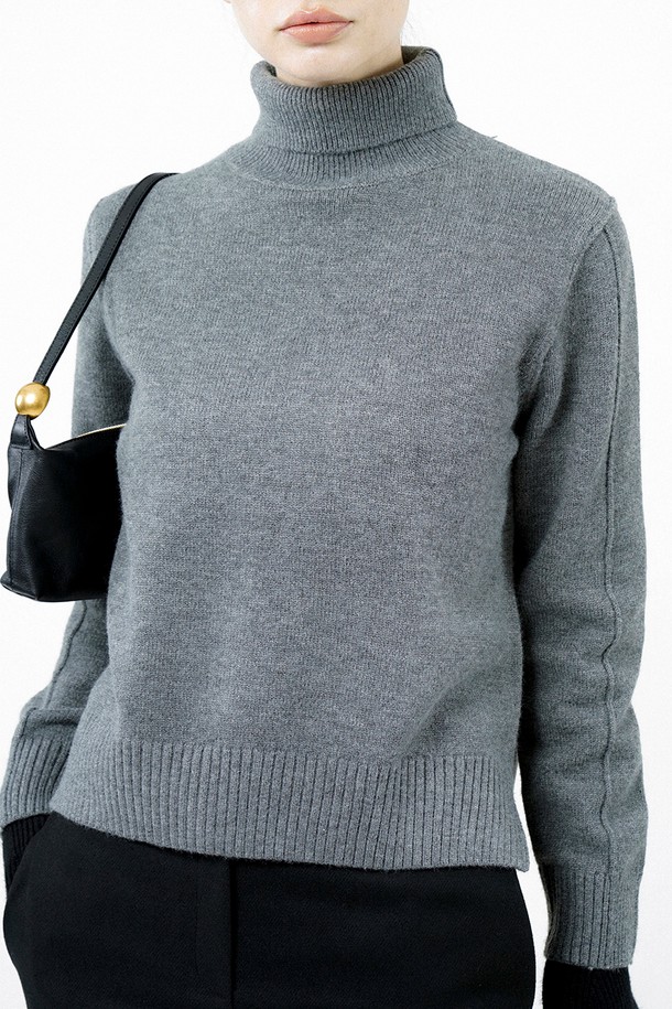 CHANCE'S NOI FOR WOMEN - 터틀넥 - [for Women] Soft Slit High Turtleneck - Charcoal /W244TP06CH