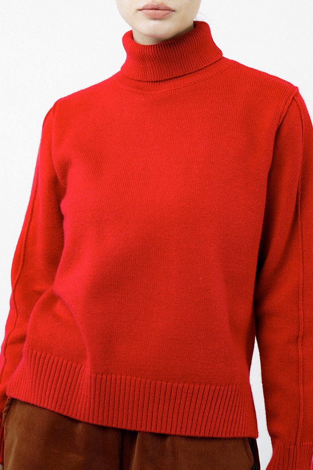 CHANCE'S NOI FOR WOMEN - 터틀넥 - [for Women] Soft Slit High Turtleneck - Red /W244TP06RD