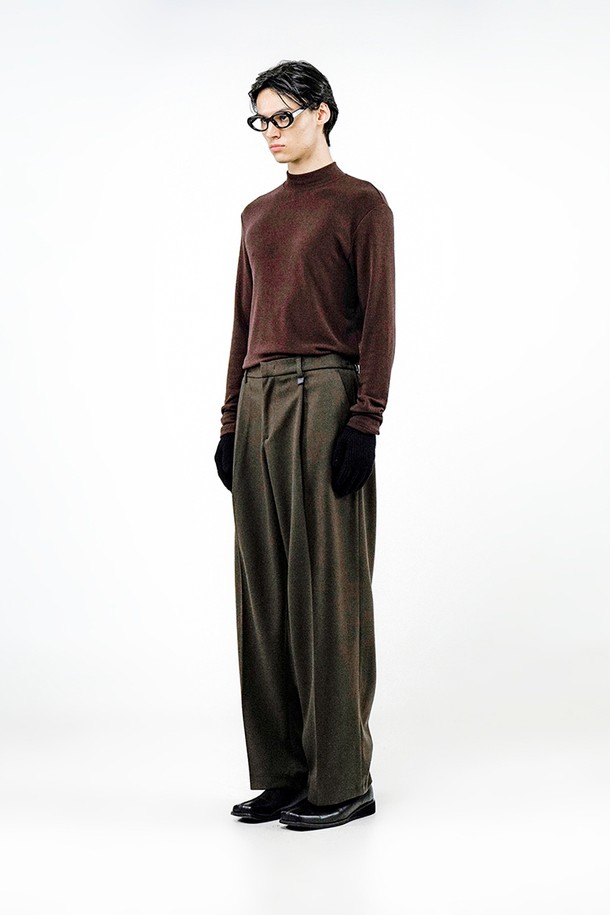 CHANCE'S NOI - 캐주얼팬츠 - Raised One Tuck Wool slacks - Brown /M244PT01BR