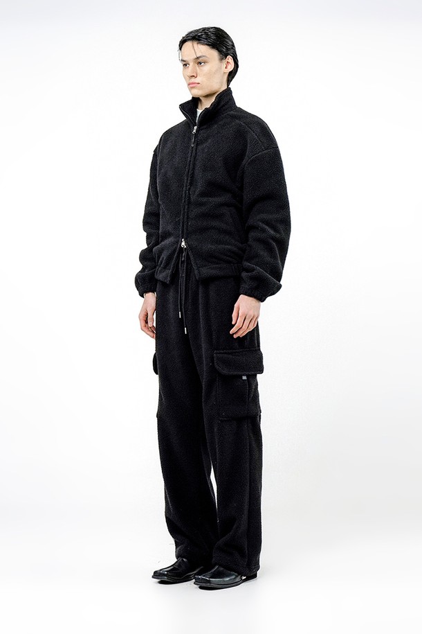 CHANCE'S NOI - 캐주얼팬츠 - Fleece String Cargo Pants - Black /M244PT05BK