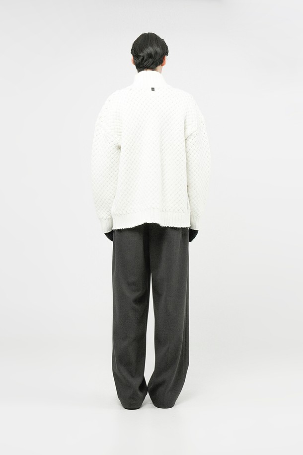 CHANCE'S NOI - 가디건 - High-neck Sweater Zip-up - Ivory /M244TP07IV