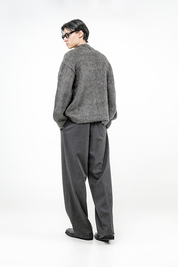 CHANCE'S NOI - 가디건 - Brush Sweater Loose Cardigan - Charcoal /M244TP08CH