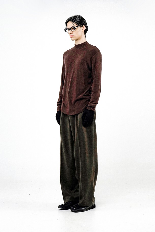 CHANCE'S NOI - 스웨터 - Fleece Wool Half Turtleneck - Brown /M244TP03BR