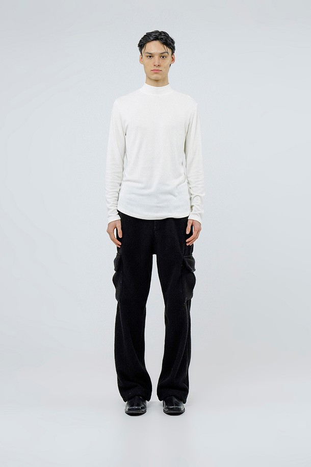 CHANCE'S NOI - 스웨터 - Fleece Wool Half Turtleneck - White /M244TP03WH