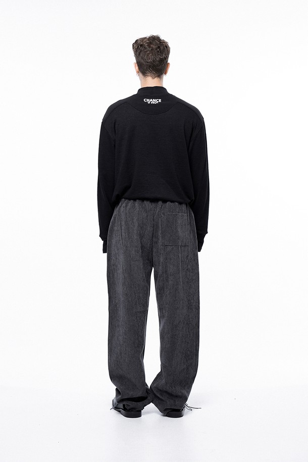 CHANCE'S NOI - 캐주얼팬츠 - Jacquard String Rug Pants - Charcoal /M243PT02CH