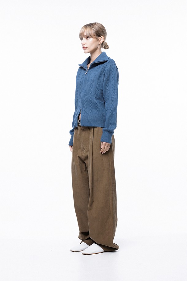 CHANCE'S NOI FOR WOMEN - 캐주얼팬츠 - Corduroy One-tuck Wide Pants - Brown /M243PT01BRW