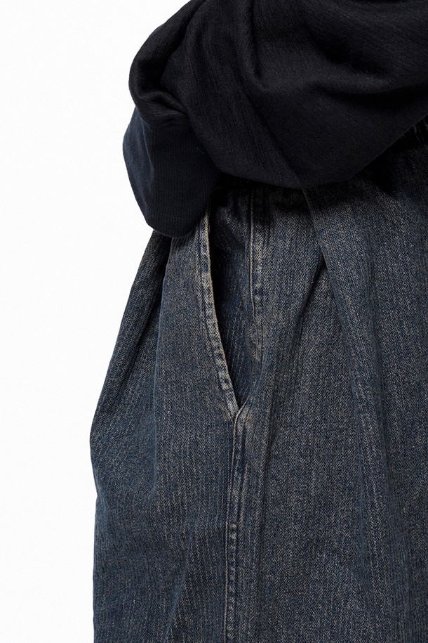 CHANCE'S NOI FOR WOMEN - 캐주얼팬츠 - Corduroy Washed Banding Denim - Dark /W243PT01DK