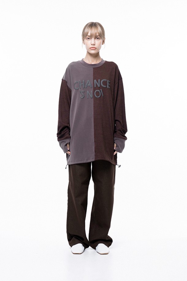 CHANCE'S NOI FOR WOMEN - 스웨트셔츠 - S`noi Reverse Slev Crew-neck Sweat - Brown /M243MT01BRW