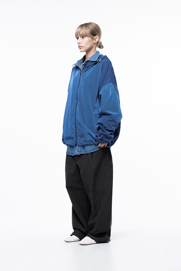 CHANCE'S NOI FOR WOMEN - 블루종/점퍼 - Glisten Hooded Windbreaker Jumper - Blue /W243OT02BL