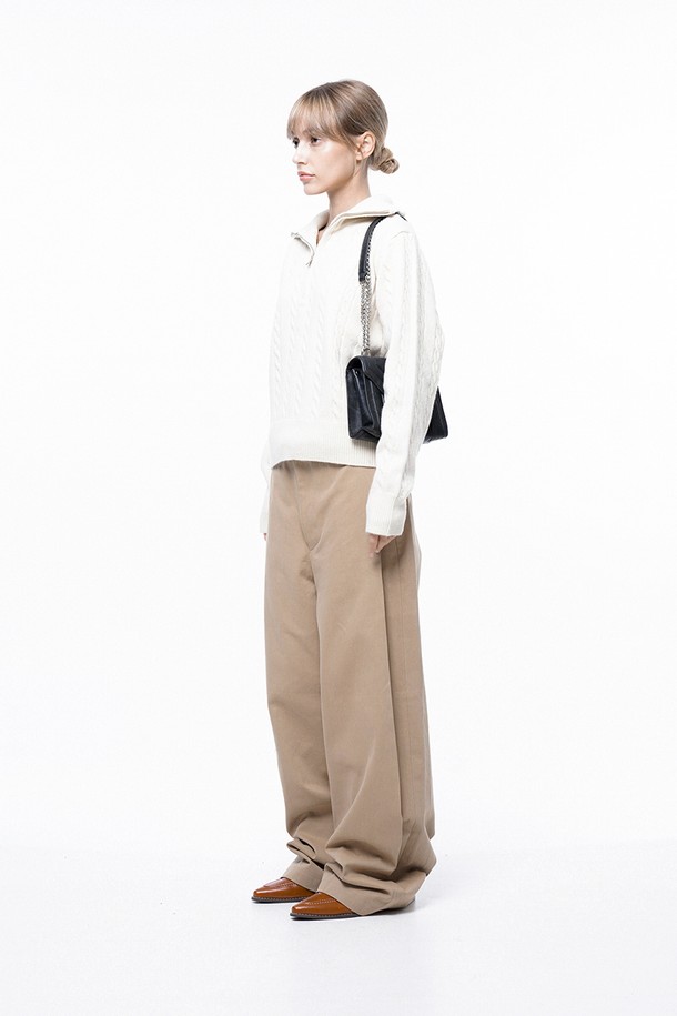 CHANCE'S NOI FOR WOMEN - 스웨터 - Soft Cable Half Zip-up Knit - Ivory /W243TP01IV