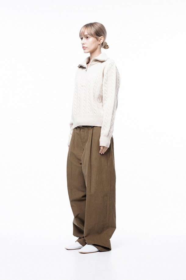 CHANCE'S NOI FOR WOMEN - 스웨터 - Soft Cable Half Zip-up Knit - Oatmeal /W243TP01OT