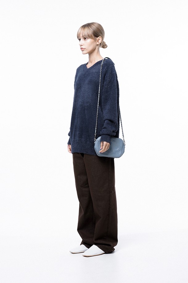 CHANCE'S NOI FOR WOMEN - 스웨터 - Soft Mohair Angora V-neck Knit - Navy /W243TP07NY