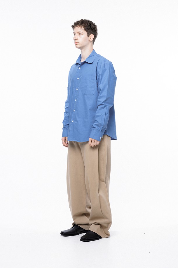 CHANCE'S NOI - 긴팔셔츠 - Standard Polygon Pocket Shirt - Royal Blue /M243SH01BL