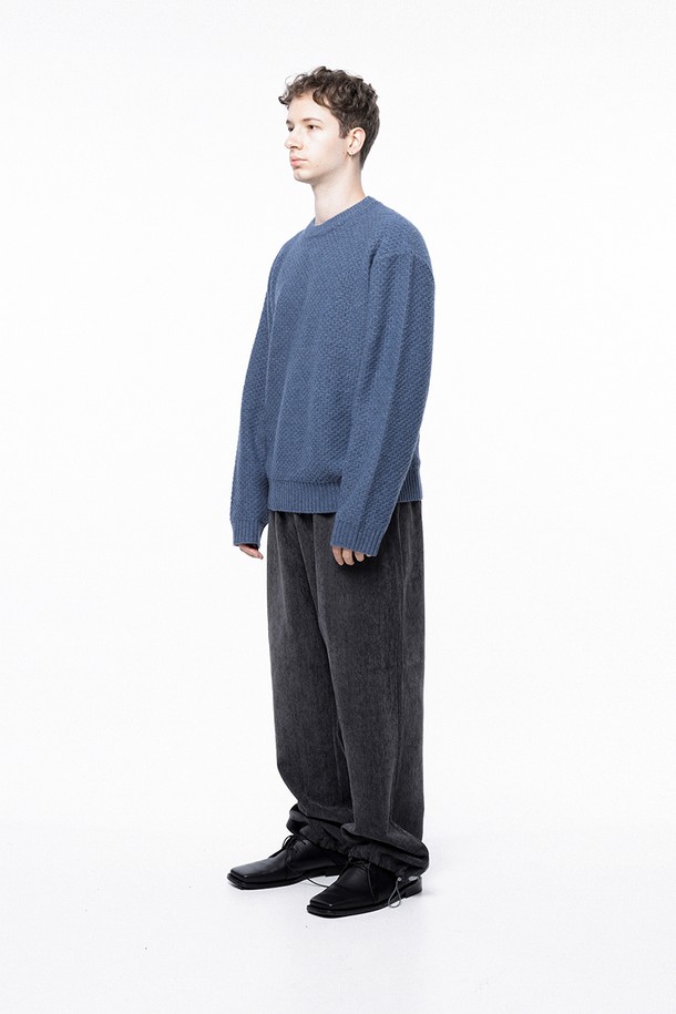 CHANCE'S NOI - 스웨터 - Hazzy Oversized round knit - Blue /M243TP05BL