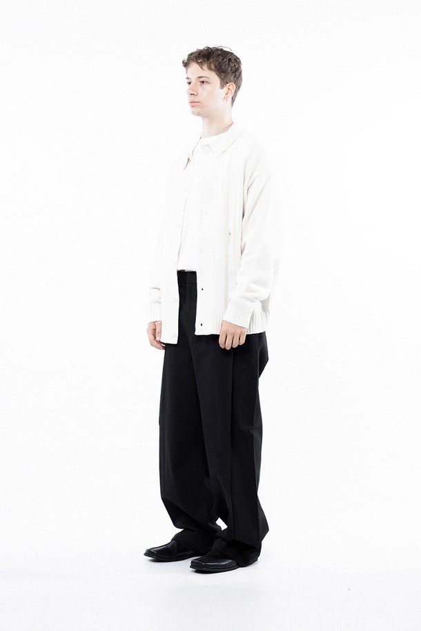 CHANCE'S NOI - 가디건 - Tear Collar-neck Cardigan - Ivory /M243OT03IV