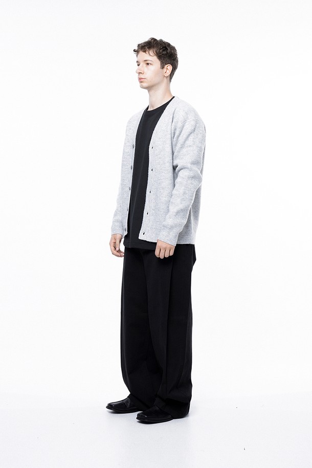 CHANCE'S NOI - 가디건 - Dense Hazzy Y-neck Cardigan - Melange /M243OT01ML