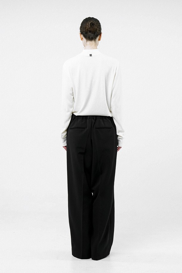 CHANCE'S NOI FOR WOMEN - 캐주얼팬츠 - [for Women] Wool Banding Wide Slacks - Black /W244PT01BK