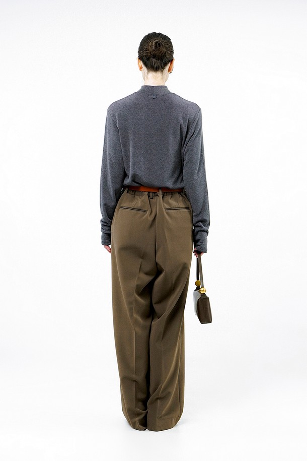 CHANCE'S NOI FOR WOMEN - 캐주얼팬츠 - [for Women] Wool Banding Wide Slacks - Brown /W244PT01BR