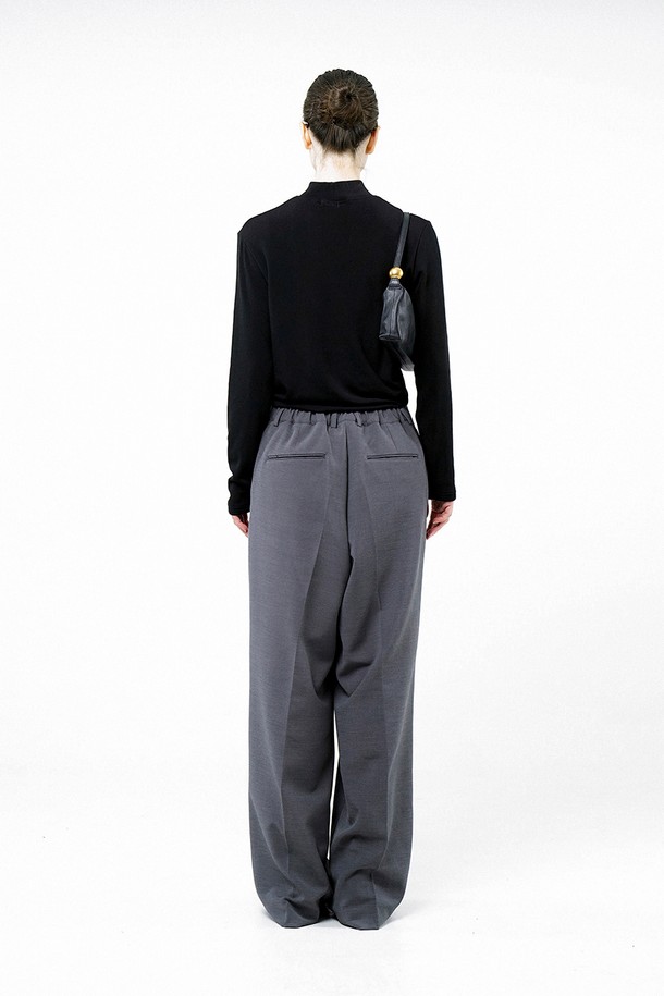 CHANCE'S NOI FOR WOMEN - 캐주얼팬츠 - [for Women] Wool Banding Wide Slacks - Gray /W244PT01GR