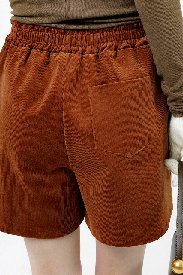 CHANCE'S NOI FOR WOMEN - 쇼트팬츠 - [for Women] Corduroy Banding Shorts - Red Brown /W244PT03RB