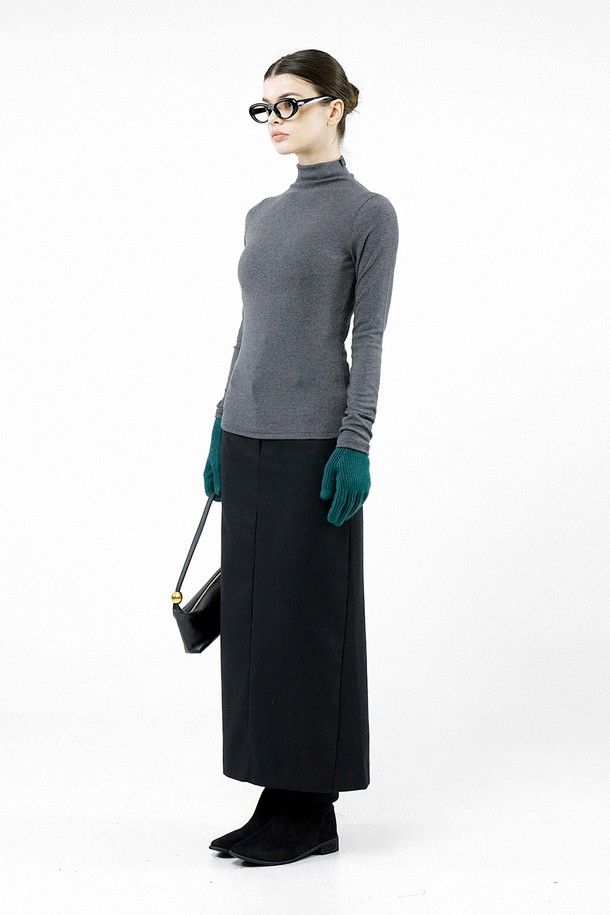 CHANCE'S NOI FOR WOMEN - 롱스커트 - [for Women] Back-Slit Wool Long Skirt - Black /W244SK01BK