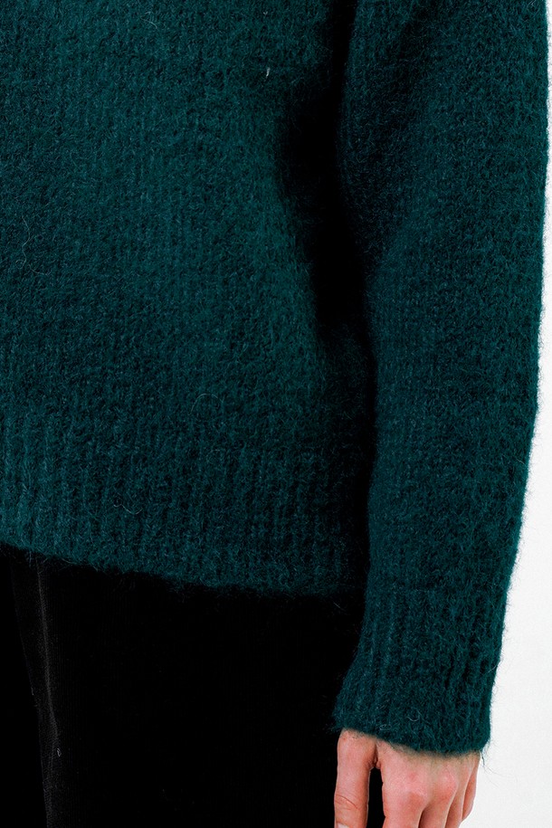 CHANCE'S NOI FOR WOMEN - 스웨터 - [for Women] Boucle Reglan Round Knit - Deep Green /W244TP04GN