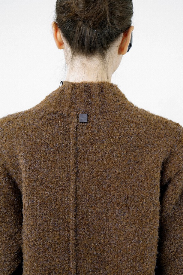 CHANCE'S NOI FOR WOMEN - 가디건 - [for Women] Loose Boucle Knit Zip up - Brown /W244TP09BR