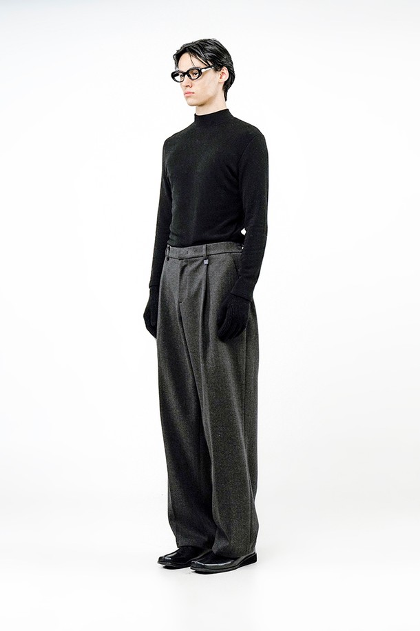 CHANCE'S NOI - 캐주얼팬츠 - Raised One Tuck Wool slacks - Charcoal /M244PT01CH