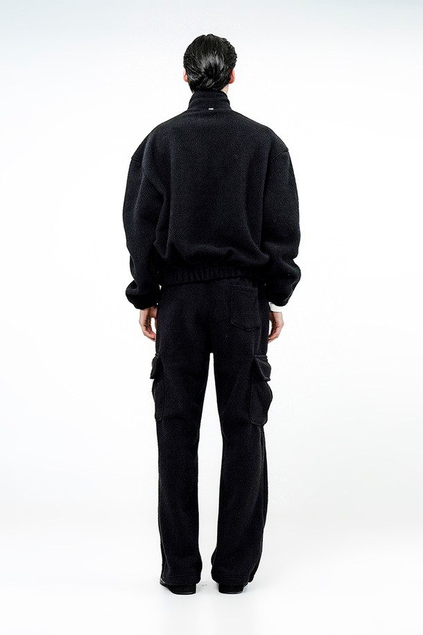 CHANCE'S NOI - 캐주얼팬츠 - Fleece String Cargo Pants - Black /M244PT05BK