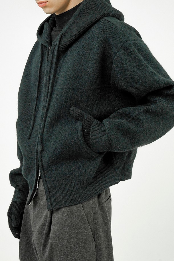 CHANCE'S NOI - 후디 - Sweater hooded Zip-up - Black /M244TP05BK