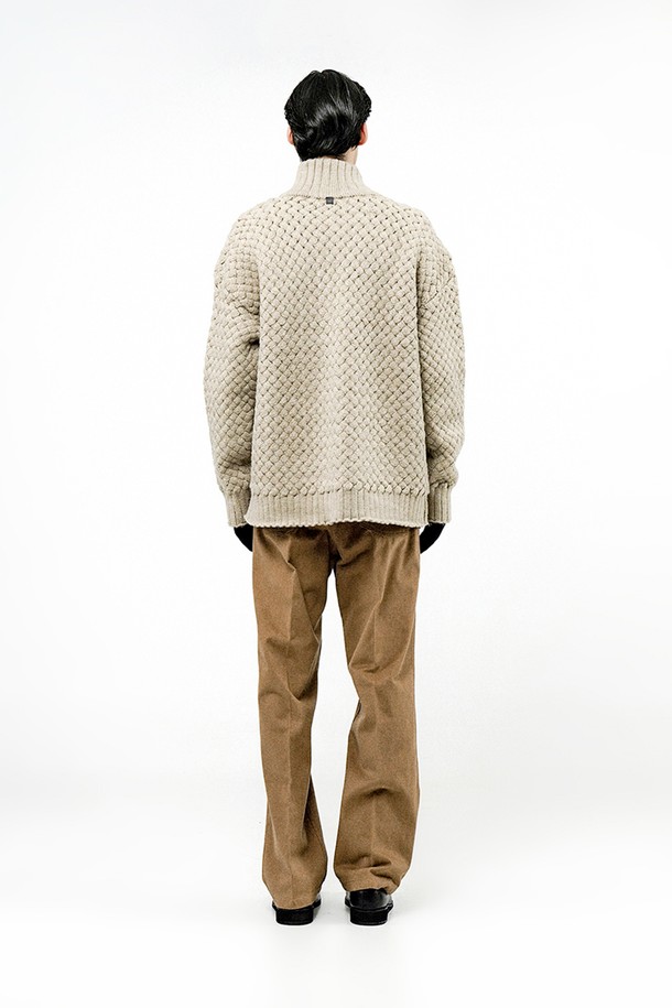 CHANCE'S NOI - 가디건 - High-neck Sweater Zip-up - Oatmeal /M244TP07OT