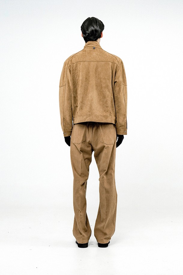 CHANCE'S NOI - 블루종/점퍼 - Biker Burton Neck Suede Jacket - Brown /M24OT01BR