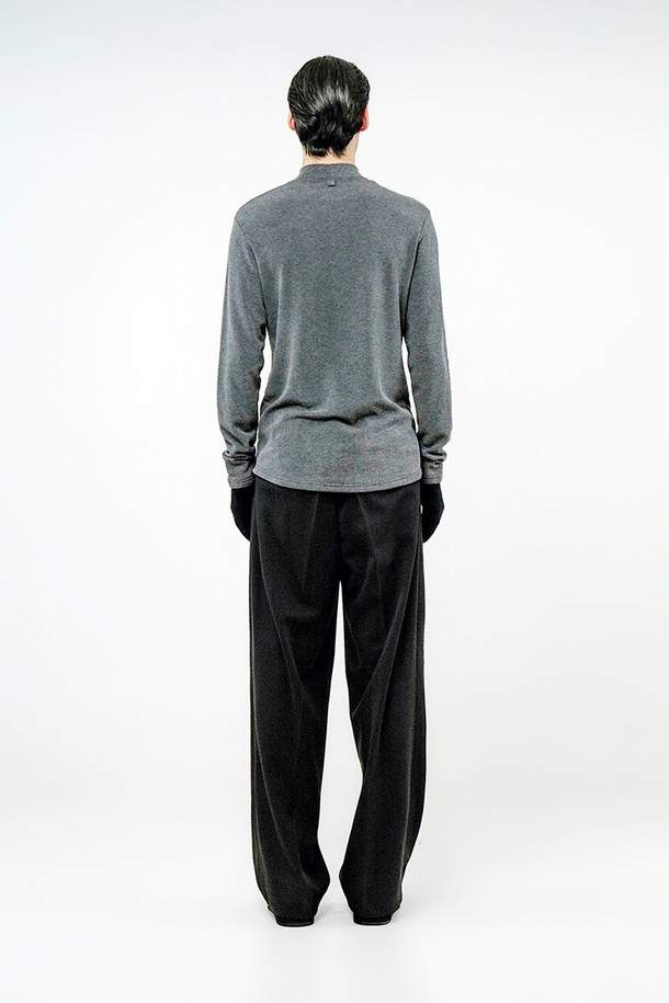 CHANCE'S NOI - 스웨터 - Fleece Wool Half Turtleneck - Charcoal /M244TP03CH