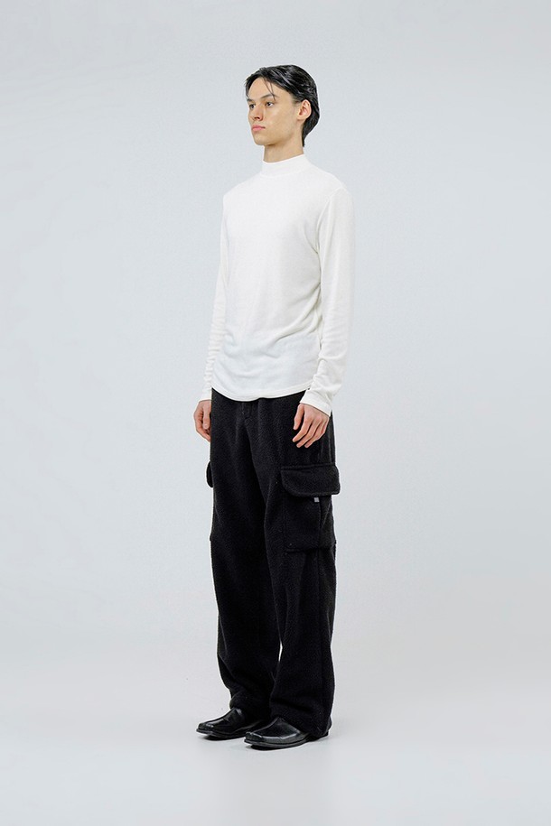 CHANCE'S NOI - 스웨터 - Fleece Wool Half Turtleneck - White /M244TP03WH