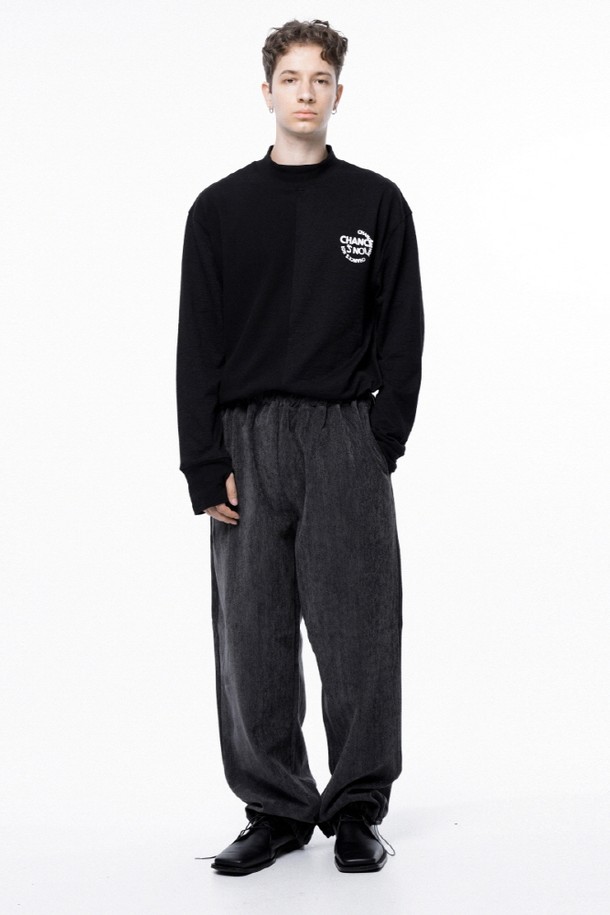 CHANCE'S NOI - 캐주얼팬츠 - Jacquard String Rug Pants - Charcoal /M243PT02CH