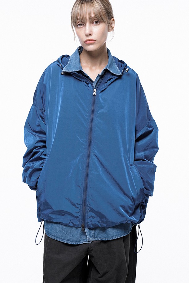 CHANCE'S NOI FOR WOMEN - 블루종/점퍼 - Glisten Hooded Windbreaker Jumper - Blue /W243OT02BL