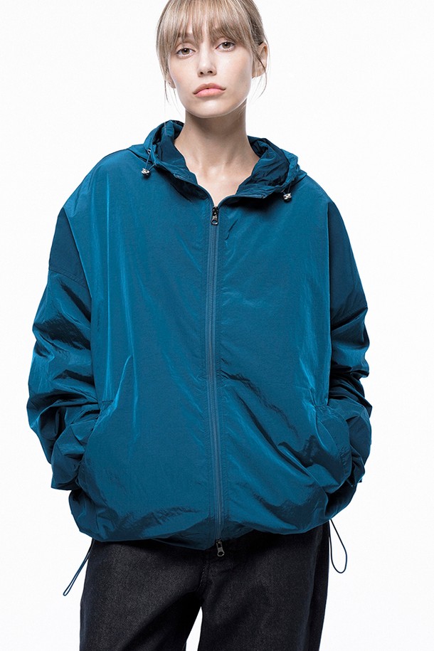 CHANCE'S NOI FOR WOMEN - 블루종/점퍼 - Glisten Hooded Windbreaker Jumper - Green /W243OT02GN