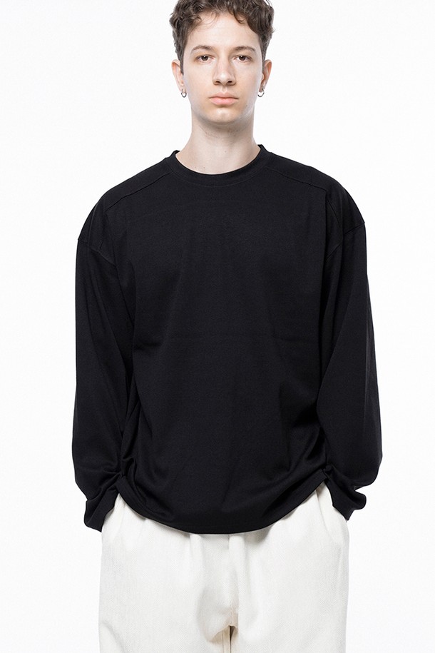 CHANCE'S NOI - 긴팔티셔츠 - Ponte Slit Long-sleeved - Black /M243TP02BK