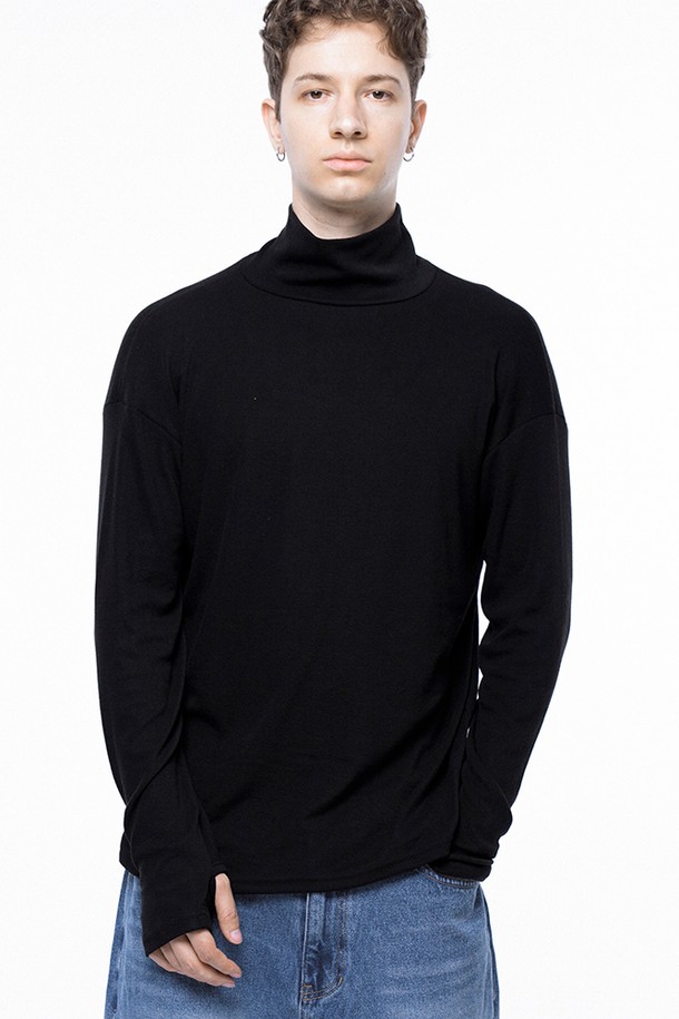 CHANCE'S NOI - 스웨터 - Spandex Finger-warmer Turtleneck - Black /M243TP04BK