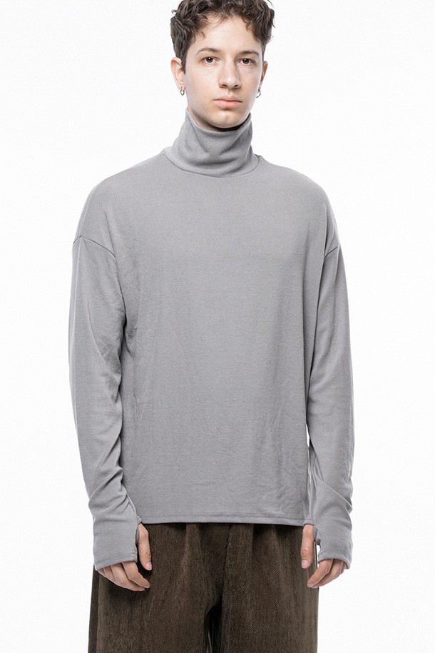 CHANCE'S NOI - 스웨터 - Spandex Finger-warmer Turtleneck - Beige /M243TP04BE