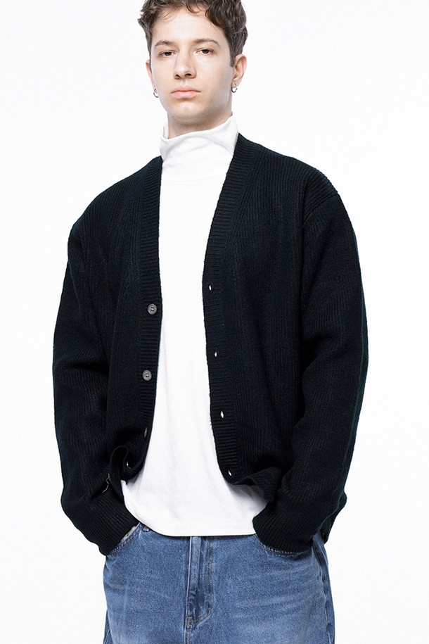 CHANCE'S NOI - 가디건 - Dense Hazzy Y-neck Cardigan - Green /M243OT01GN