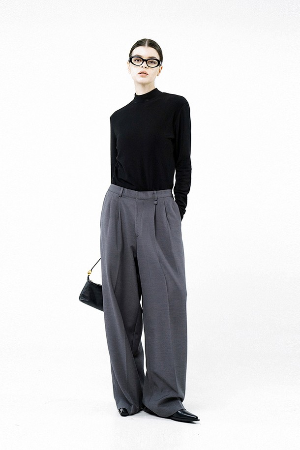 CHANCE'S NOI FOR WOMEN - 캐주얼팬츠 - [for Women] Wool Banding Wide Slacks - Gray /W244PT01GR