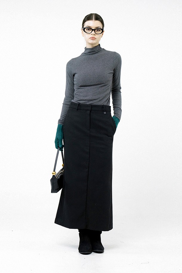 CHANCE'S NOI FOR WOMEN - 롱스커트 - [for Women] Back-Slit Wool Long Skirt - Black /W244SK01BK