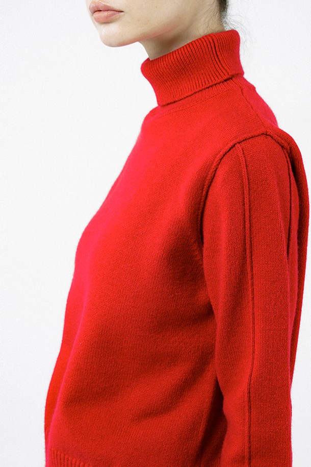 CHANCE'S NOI FOR WOMEN - 터틀넥 - [for Women] Soft Slit High Turtleneck - Red /W244TP06RD