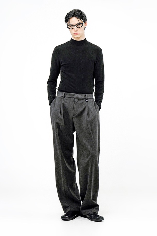 CHANCE'S NOI - 캐주얼팬츠 - Raised One Tuck Wool slacks - Charcoal /M244PT01CH