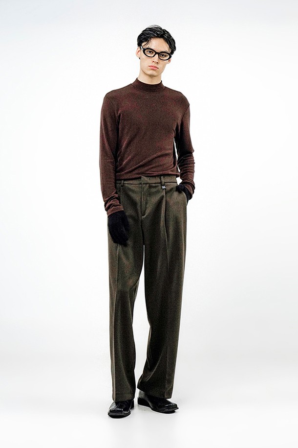 CHANCE'S NOI - 캐주얼팬츠 - Raised One Tuck Wool slacks - Brown /M244PT01BR