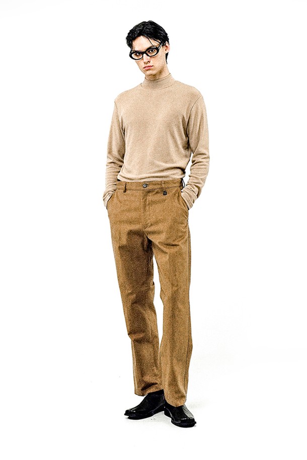 CHANCE'S NOI - 캐주얼팬츠 - Regular Raised Cotton Pants - Beige /M244PT03BE