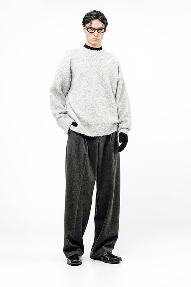 CHANCE'S NOI - 스웨터 - Boucle Round Knit - Melange /M244TP04ML